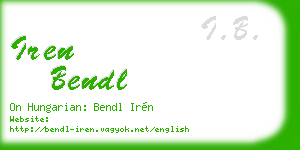 iren bendl business card